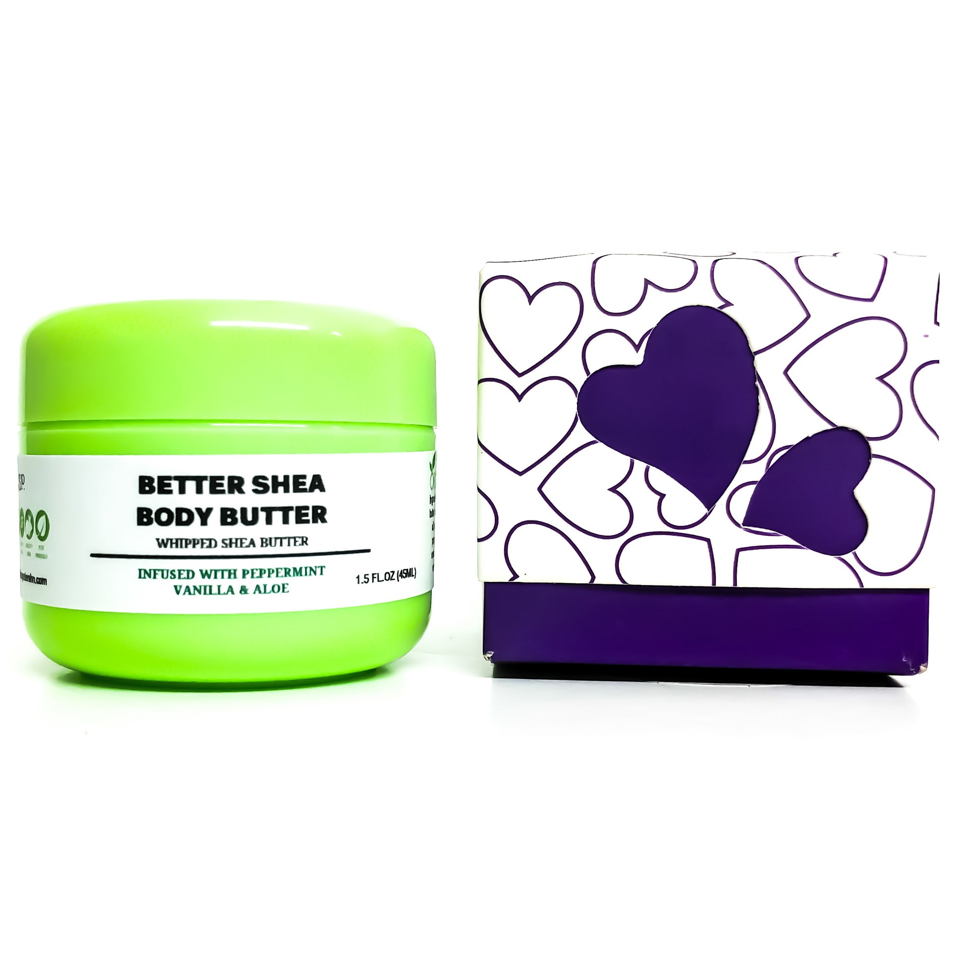 Whipped Shea Butter Infused With Vanilla, Peppermint And Aloe Skin, Lips, Hair 1.5 OZ